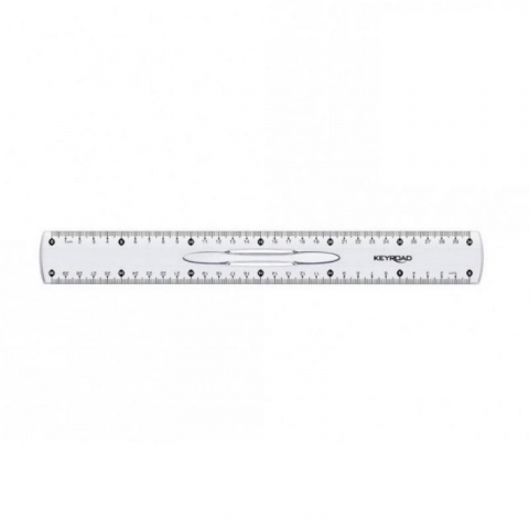 Rigla plastic 30cm cu maner, transparenta, inscriptionare pe ambele parti [2]