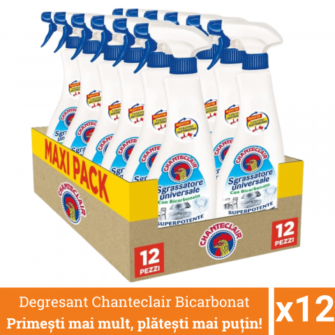 Curatenie, intretinere casa - Pachet promo 12 x Chanteclair Detergent Degresant Universal Bicarbonat, Spray, 600 ml
