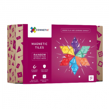 Jucării STEM, Știință şi Experimente - Connetix - Set de constructie magnetic, 30 piese - Micostore.ro