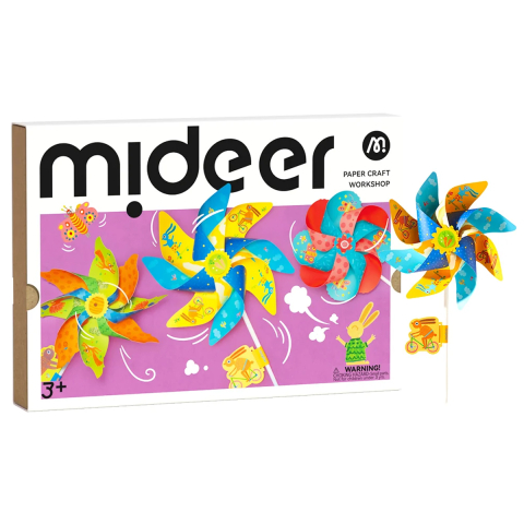 Origami și Mozaic - Set creativ Mideer Regatul moristilor, 6 foi si 3 tije, 3+ ani