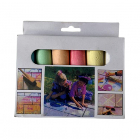 Jucării motrice și de exterior - Creta colorata pentru desen pe asfalt, 6 buc - Micostore.ro