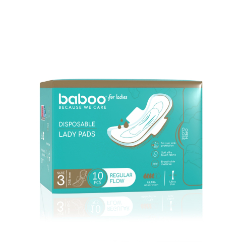 Diversificare si Ingrijire Bebe - Absorbante de unica folosinta baboo-10 bucati, marime 3 lungime 245 mm