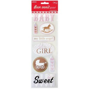 Art & Craft si Artizanat - Abtibild - ab063 bun venit fetita daco 3 buc