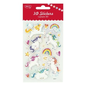 Art & Craft si Artizanat - Abtibild - ab112 unicorni lipeste 3d daco 3 buc