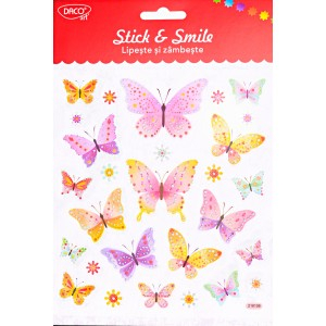 Art & Craft si Artizanat - Abtibild - ab152 fluturi roz lipeste si zambeste daco 3 buc