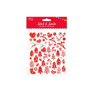 Art & Craft si Artizanat - Abtibild - ab637 craciun rosu lipeste si zambeste daco 3 buc
