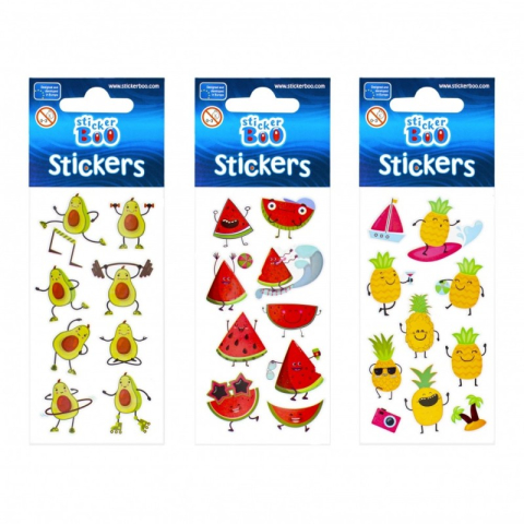 Art & Craft si Artizanat - Abtibilduri - ananas, avocado, pepene, set 8-10 buc, Sticker Boo, 483494