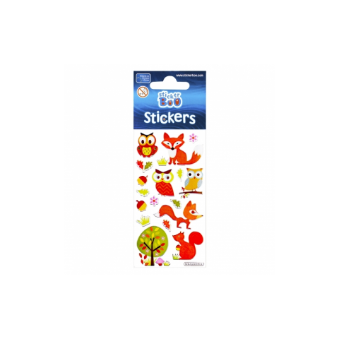 Abtibilduri - animalute padure, set 17 buc, Sticker Boo, 382525 [1]