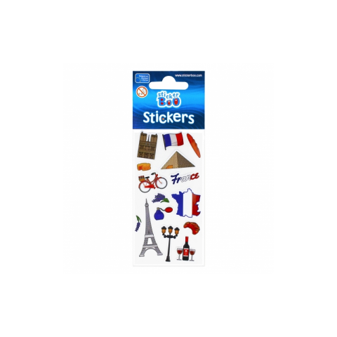 Abtibilduri - calatorii Italia, Anglia, Franta, set 13-15 buc, Sticker Boo, 489559 [1]