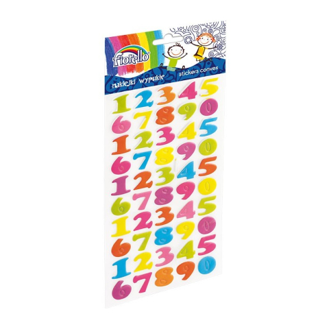 Art & Craft si Artizanat - Abtibilduri - cifre, 25x20mm, buretat, diverse culori, set 50 buc, Fiorello, GR-NP140 / 170-2456