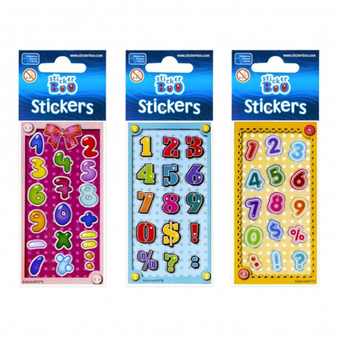 Art & Craft si Artizanat - Abtibilduri - cifre, set 15-18 buc, Sticker Boo, 382530