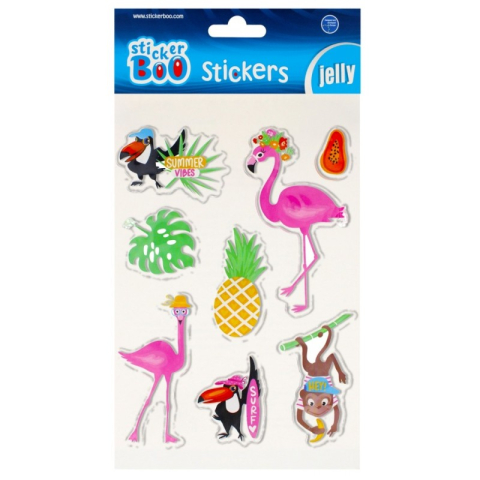 Art & Craft si Artizanat - Abtibilduri - flamingo, set 8 buc, Sticker Boo, 493724