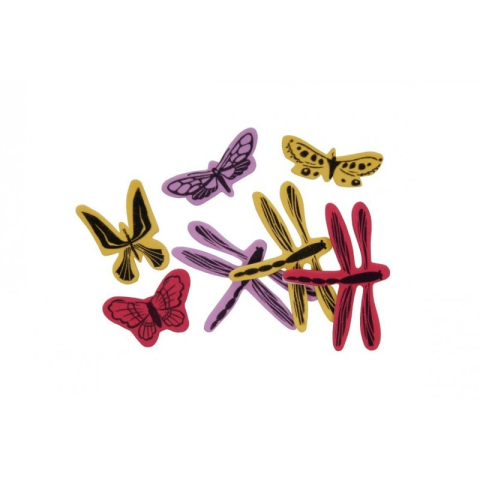 Stickere, Abțibilduri, Autocolante - Abtibilduri - fluture, libelula, 8g, buretat, Colorarte, 3361