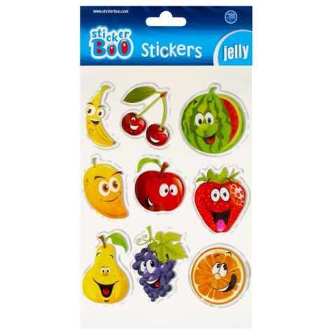 Art & Craft si Artizanat - Abtibilduri - fructe, set 9 buc, Sticker Boo, 493722