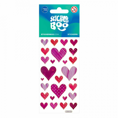 Abtibilduri inimi culoare rosu si roz, set 28 buc, sf Valentin, decoratiuni pentru copii [1]