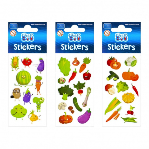 Art & Craft si Artizanat - Abtibilduri - legume, set 14 buc, Sticker Boo, 483491