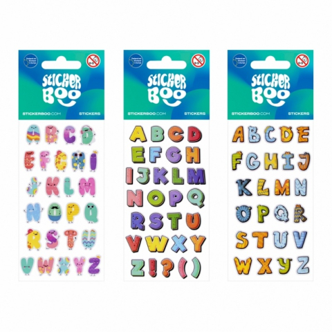 Art & Craft si Artizanat - Abtibilduri - litere, 6.6x18cm, set 27 buc, Sticker Boo, 541702, +4 ani