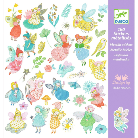 Art & Craft si Artizanat - Abtibilduri metalice Zane delicate, Djeco Fata, varsta 3 - 6 ani, 6 - 9 ani