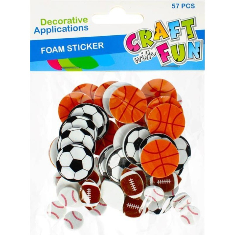 Art & Craft si Artizanat - Abtibilduri - mingi diverse sporturi, set 57 buc, Craft with Fun, 480889