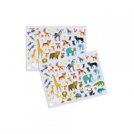 118 Abtibilduri si Stickere moi, gumate, in relief, Mama si puiul, Djeco [2]