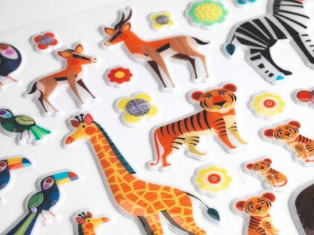 118 Abtibilduri si Stickere moi, gumate, in relief, Mama si puiul, Djeco [1]