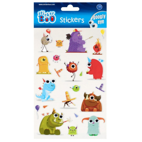 Art & Craft si Artizanat - Abtibilduri - monstruleti, set 24 buc, Sticker Boo, 493719