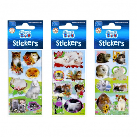 Art & Craft si Artizanat - Abtibilduri - pisici, set 7-8 buc, Sticker Boo, 237280