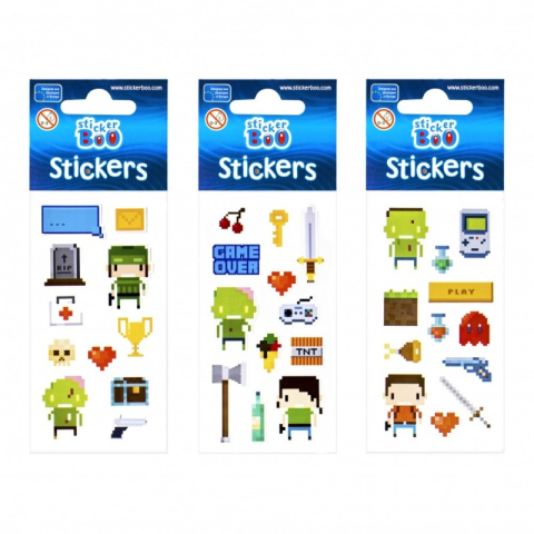 Art & Craft si Artizanat - Abtibilduri - pixel, set 12 buc, Sticker Boo, 471545