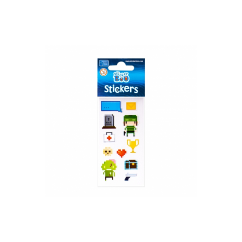 Abtibilduri - pixel, set 12 buc, Sticker Boo, 471545 [1]