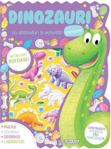 Cărți Educative, Activități - Abtibilduri pufoase - Dinozauri