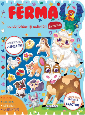 Cărți Educative, Activități - Abtibilduri pufoase - Ferma