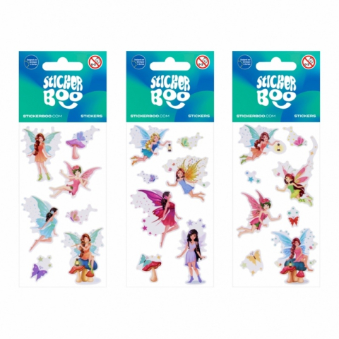 Art & Craft si Artizanat - Abtibilduri - zane, 6.6x18cm, set 4 buc, Sticker Boo, 541699, +4 ani