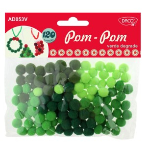 Art & Craft si Artizanat - Accesorii craft - ad053 verde pom pom degrade 3 buc