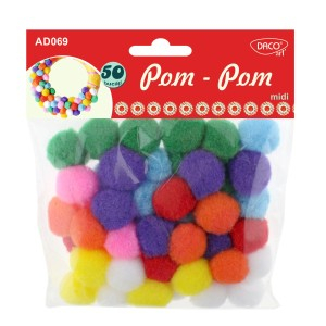 Art & Craft si Artizanat - Accesorii craft - ad069 pom pom midi daco  3 buc