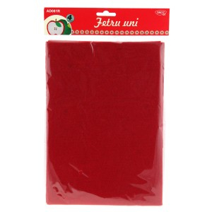 Art & Craft si Artizanat - Accesorii craft - ad081r fetru uni set 4 rosu 3 buc