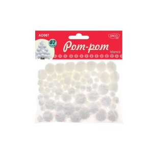 Art & Craft si Artizanat - Accesorii craft - ad087 pom pom blanco daco  6 buc