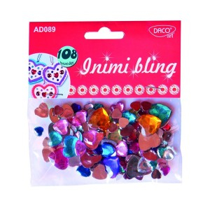 Art & Craft si Artizanat - Accesorii craft - ad089 inimi bling daco 6 buc
