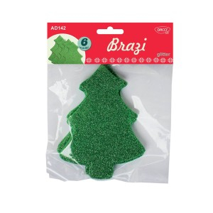Art & Craft si Artizanat - Accesorii craft - ad142 brazi spuma glitter daco 6 buc