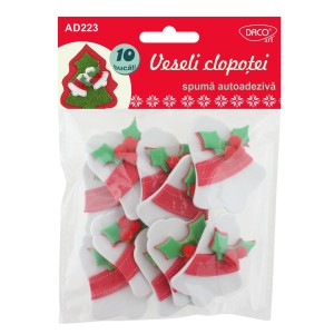 Art & Craft si Artizanat - Accesorii craft - ad223 veseli clopotei spuma 3d aa  6 buc