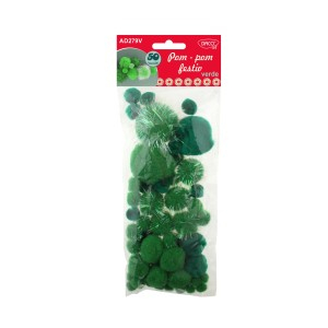 Art & Craft si Artizanat - Accesorii craft - ad279v pom pom festiv verde daco 3 buc