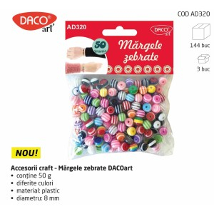 Art & Craft si Artizanat - Accesorii craft - ad320 margele zebrate daco 3 buc