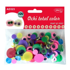 Art & Craft si Artizanat - Accesorii craft - ad323 ochi total color mari si mici daco 3 buc