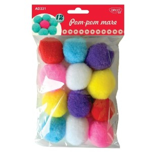 Art & Craft si Artizanat - Accesorii craft - ad331 pom-pom mare daco 3 buc