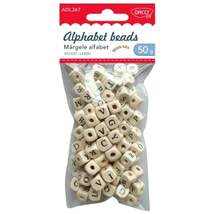 Art & Craft si Artizanat - Accesorii craft - ad367 margele alfabet de lemn daco 3 buc