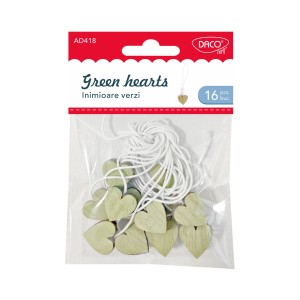 Art & Craft si Artizanat - Accesorii craft - ad418 inimioare verzi daco 3 buc