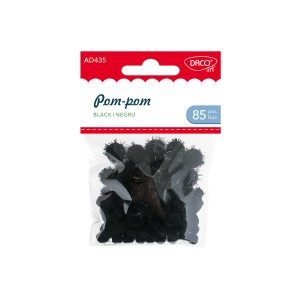 Art & Craft si Artizanat - Accesorii craft - ad435 pom pom negru daco 3 buc