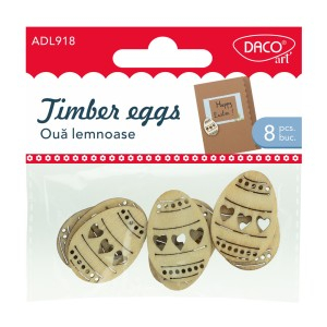 Art & Craft si Artizanat - Accesorii craft - ad918 oua lemnoase daco 3 buc