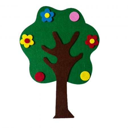 Art & Craft si Artizanat - Accesorii craft din pasla, Pom cu flori si buline - Micostore.ro