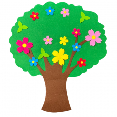 Accesorii craft din pasla, fetru tare, Pom inflorit - Micostore.ro