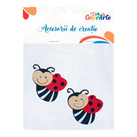 Art & Craft si Artizanat - Accesorii creatie - albinuta fetru, set 2 buc, 8x6cm, Colorarte, MTCR-EA228